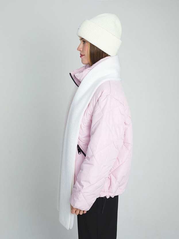 Спейс комплект (шапка+шарф) трикотажный (белый, 56-58)