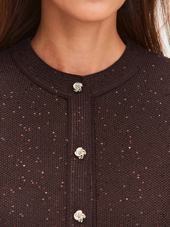 Кардиган из хлопка с пайетками Эллис