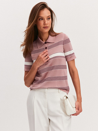 Футболка-поло в полоску Лаура