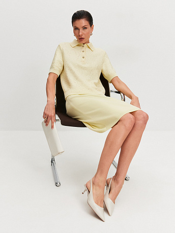 Поло с пайетками из хлопка и вискозы Айн