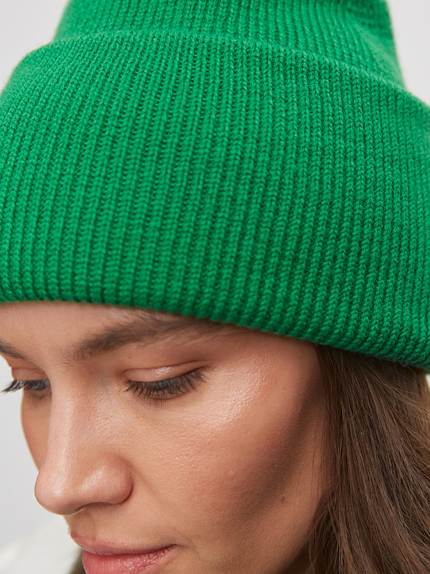 Ботаника комплект (шапка+шарф) трикотажный (ярко-зеленый, 56-58)