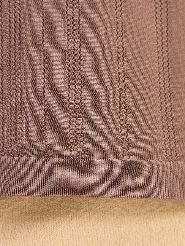 Либерти джемпер (поло) трикотажный (какао/кремовый, 44-46)