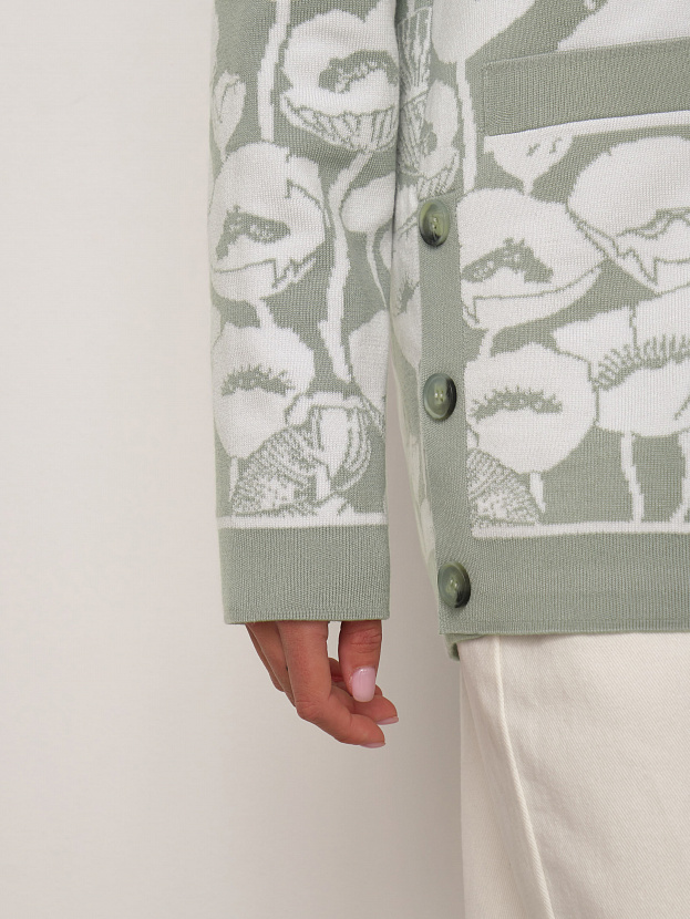 Сандро кардиган трикотажный (светло-зеленый, 44-46)