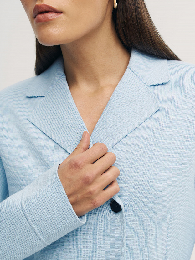 Диор жакет трикотажный (голубой, 46)