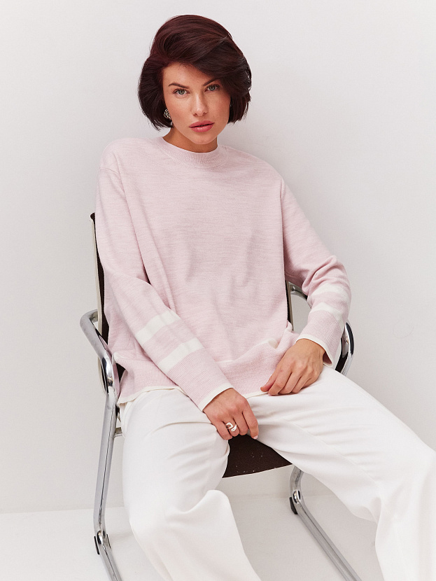 Стрит джемпер трикотажный (бледно-розовый, 44-46)