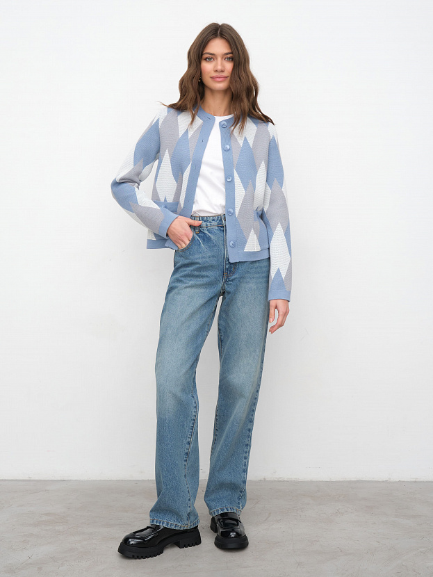 Скай жакет трикотажный (серо-голубой, 44-46)