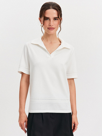 Футболка-поло из хлопка и вискозы Ариес