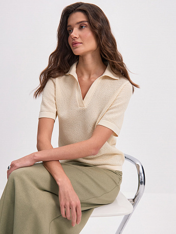 Футболка с воротником поло из вискозы Нолан