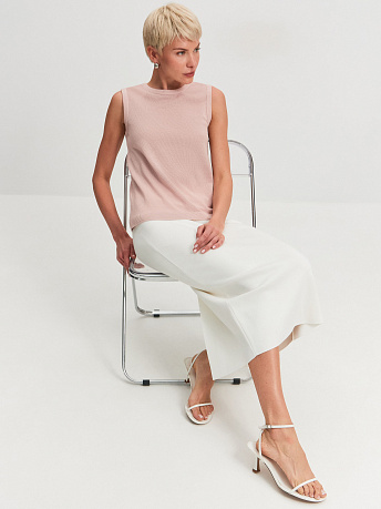 Майка с круглым вырезом из хлопка и вискозы Эмма