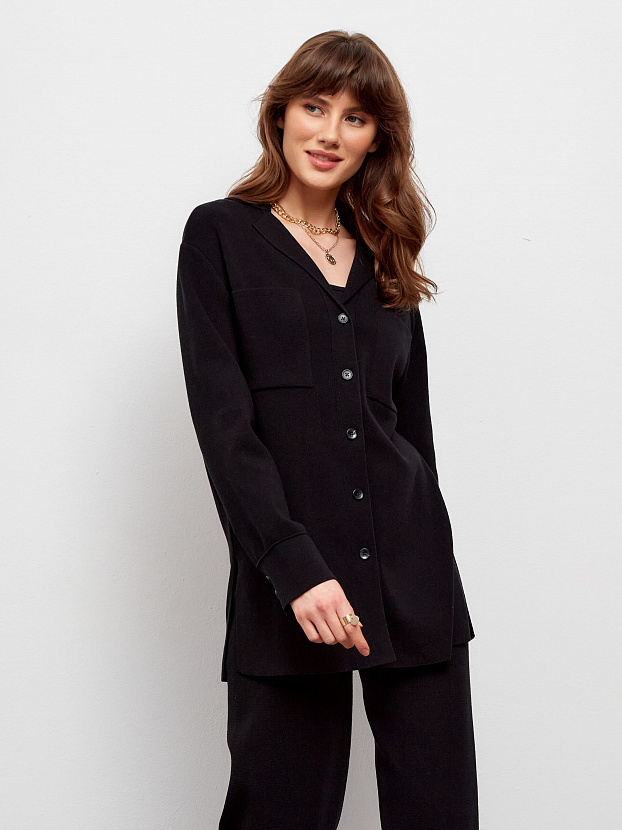 Тира кардиган трикотажный (черный, 44-46)