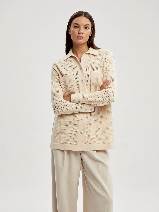 Джули кардиган трикотажный (кремовый, 44-46)