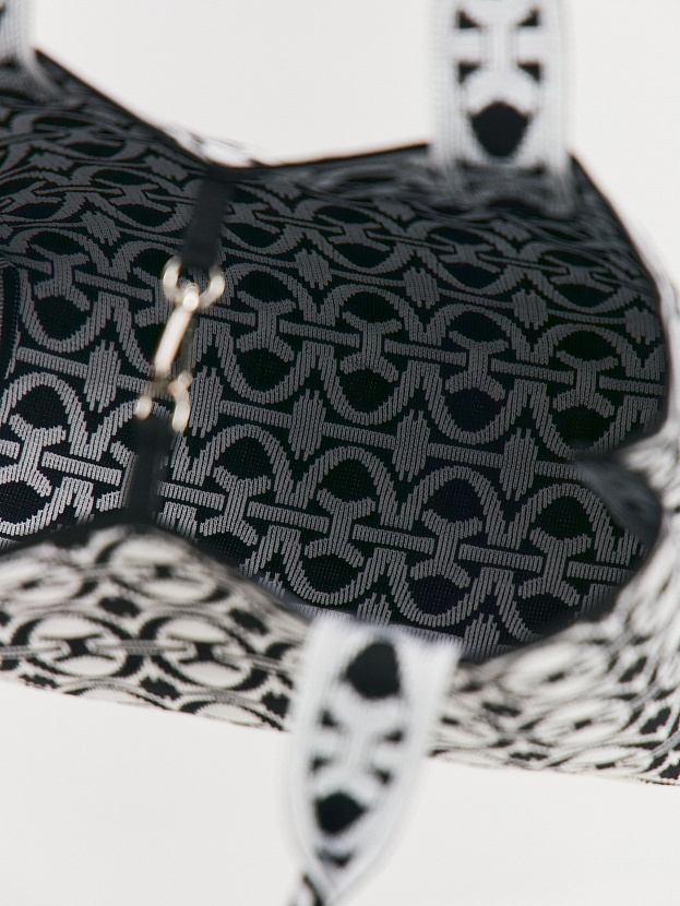 Сумка жаккардовая 2025-К01 (черный/белый)