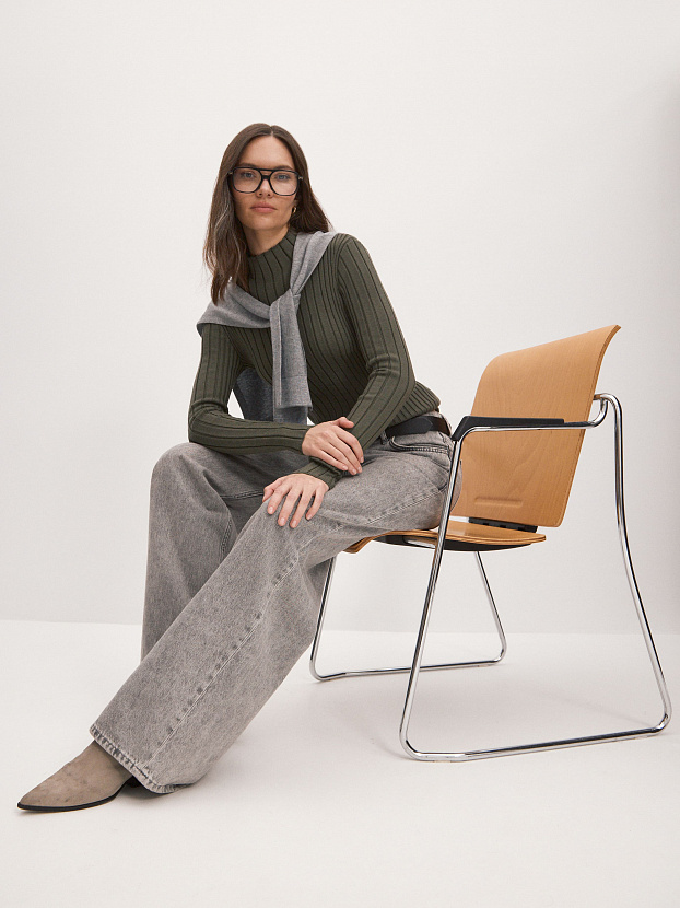 Латте водолазка трикотажная (хаки, 44-46)