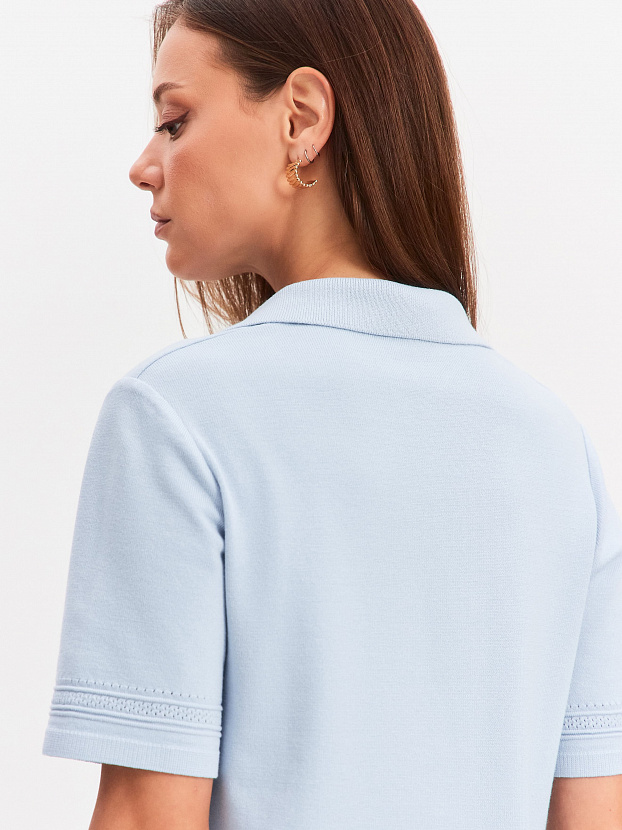 Ариес джемпер (поло) трикотажный (голубой, 44-46)