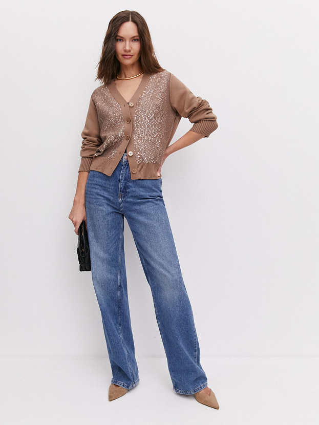 Дюна кардиган трикотажный (какао, 44-46)