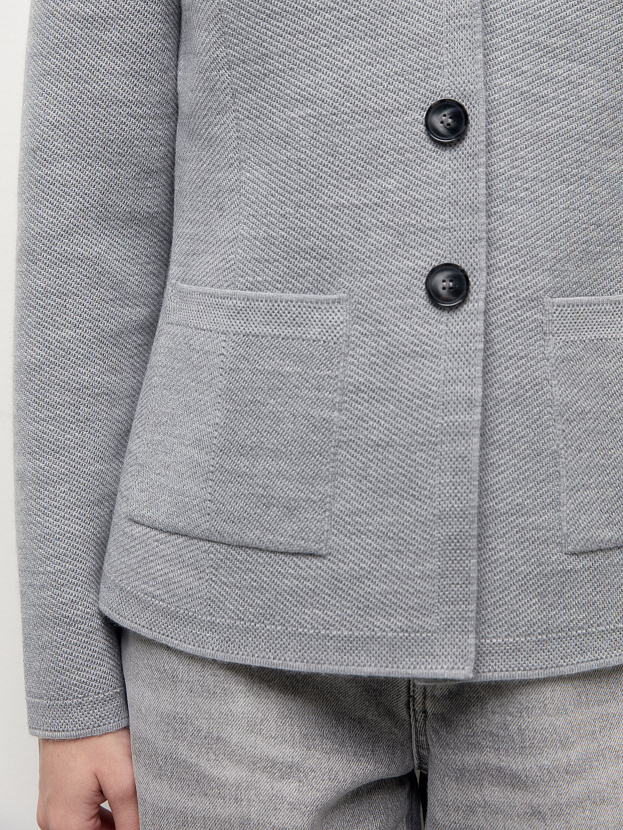 Имбирь жакет трикотажный (светлый маренго, 46)