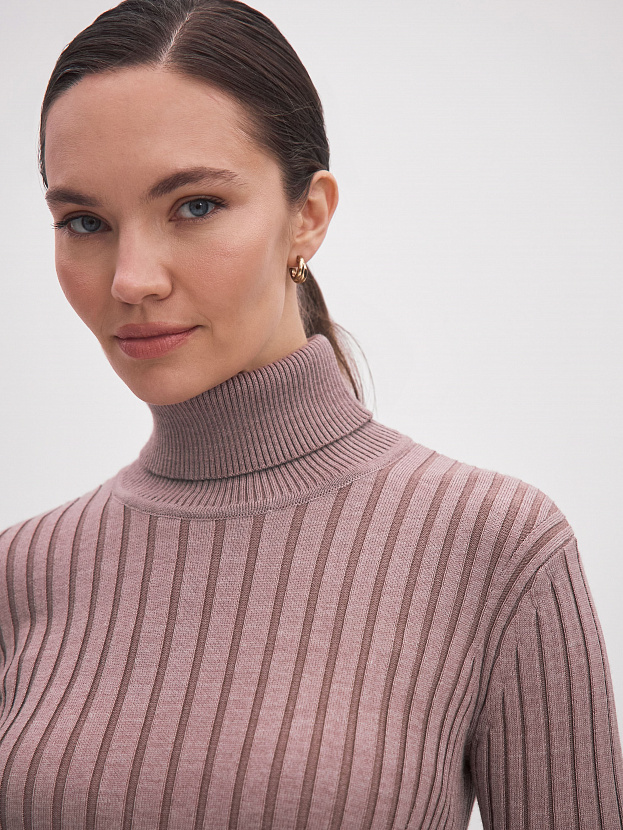 Китон водолазка трикотажная (розовато-серый, 44-46)