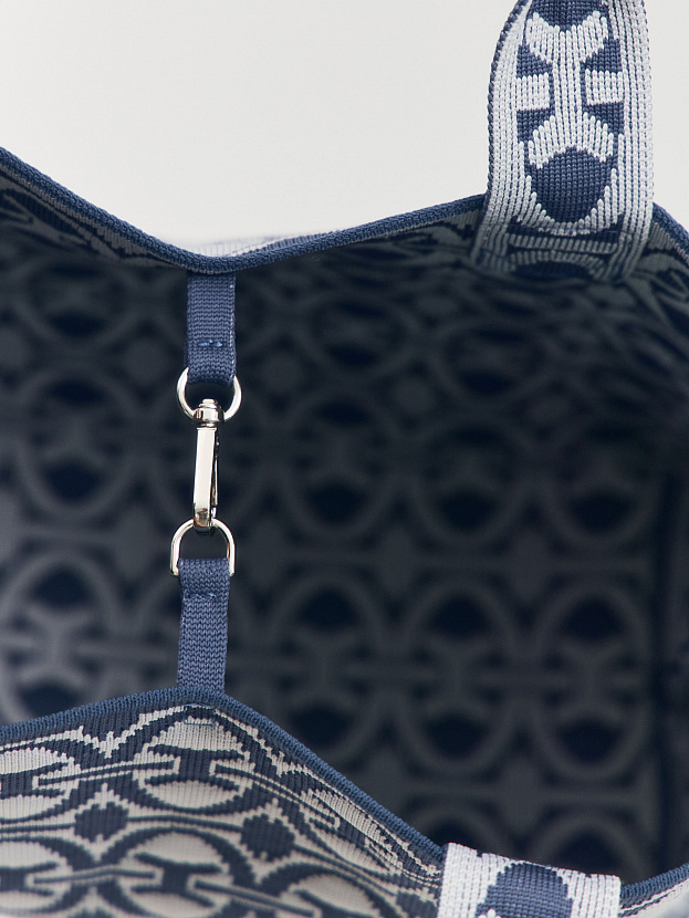 Сумка жаккардовая 2025-К01 (индиго/св.серый)