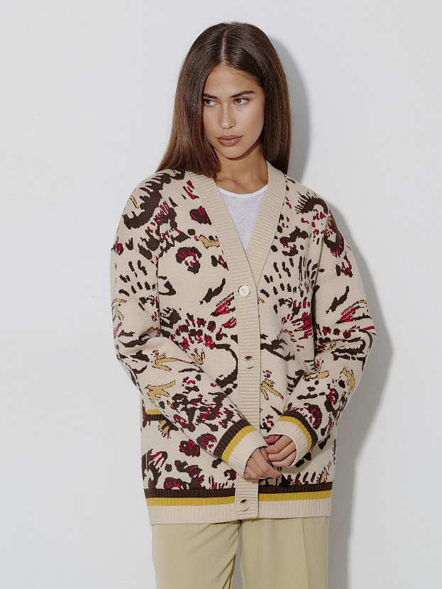 Горизонт кардиган трикотажный (кремовый, 44-46)