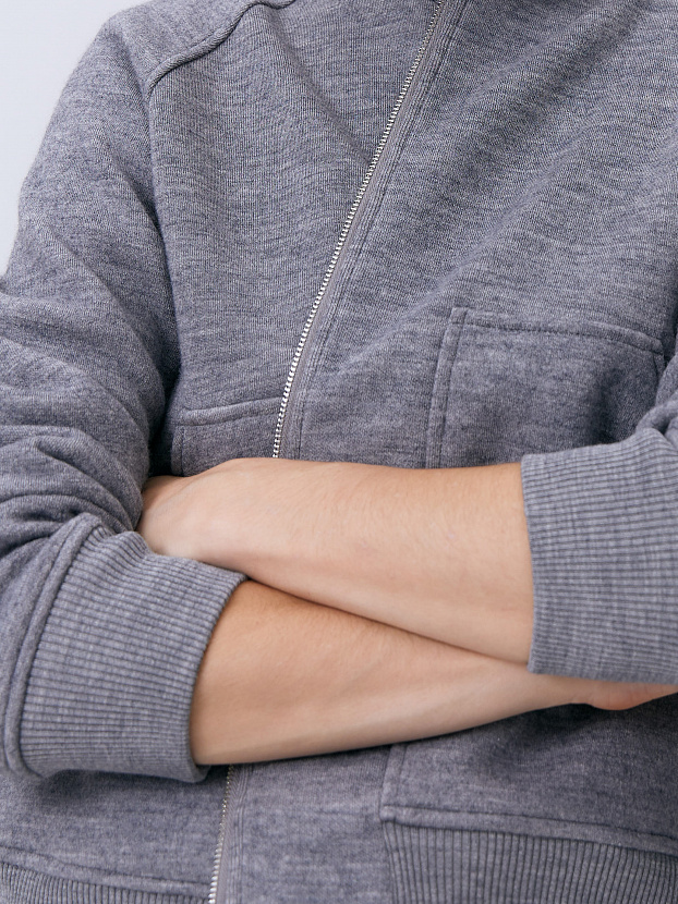 Арте кардиган (бомбер) трикотажный (серый меланж, 44-46)