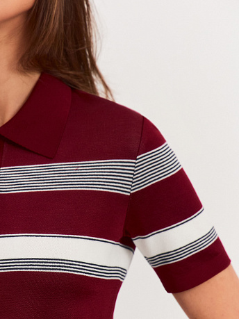 Футболка-поло в полоску Лаура