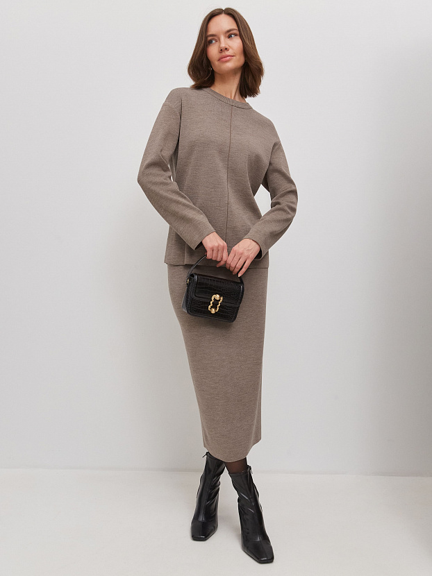 Меридиан костюм (джемпер+юбка) трикотажный (какао, 44-46)