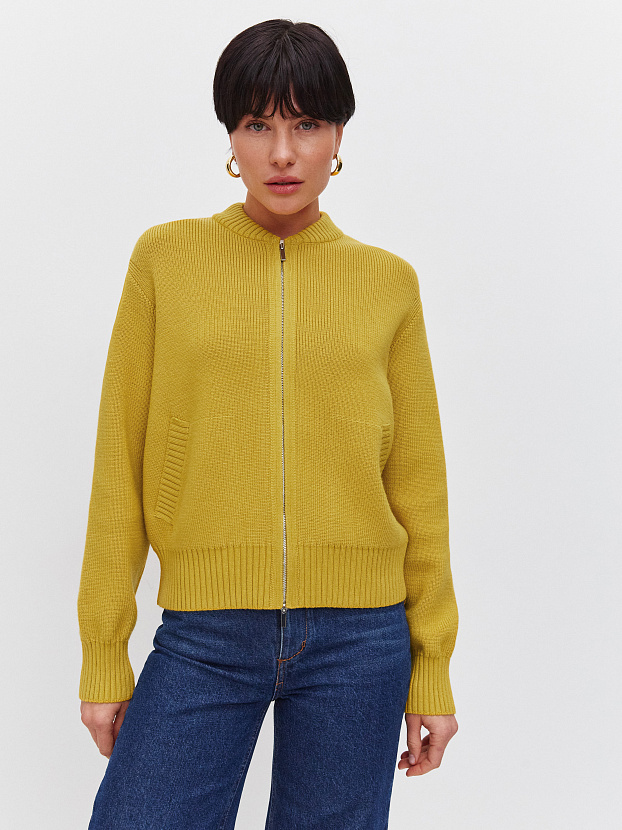 Эльба джемпер (бомбер) трикотажный (охра, 44-46)