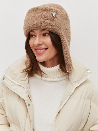 Шапка-ушанка из мохера и шерсти мериноса Стокгольм