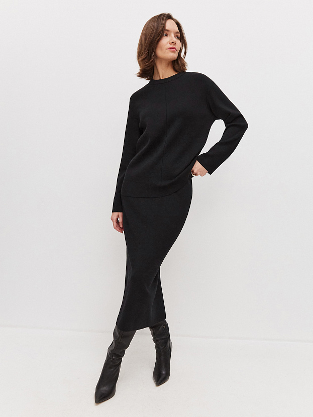 Меридиан юбка трикотажная (черный, 44-46)