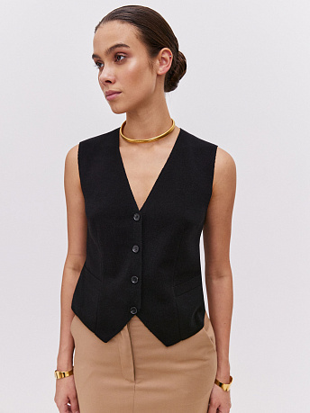 Укороченный жилет из хлопка с вискозой Трейси