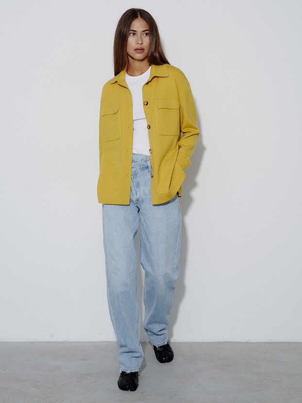 Джем кардиган (рубашка) трикотажный (охра, 44-46)