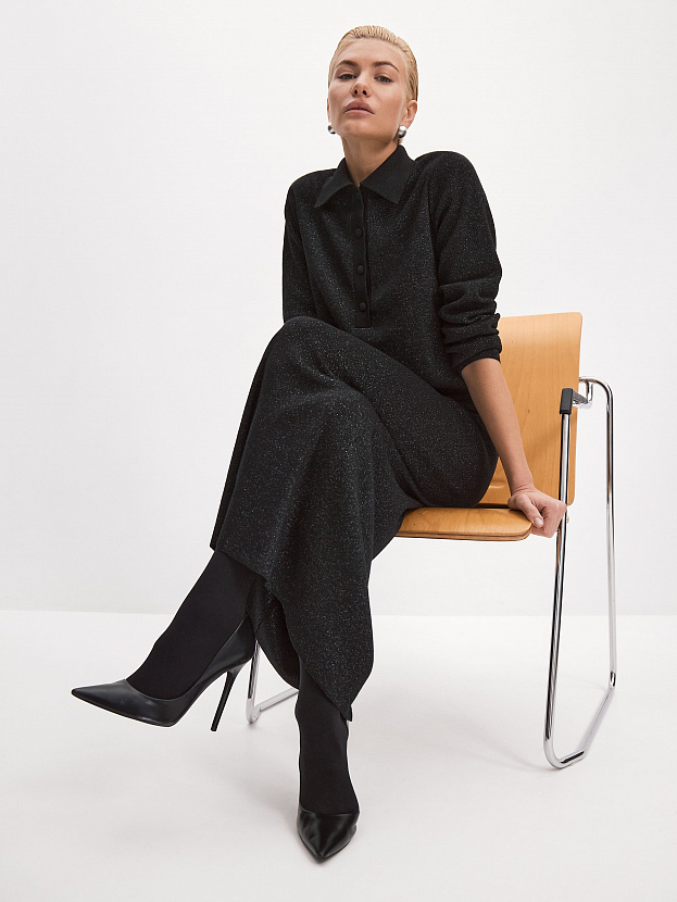 Логан джемпер(поло) трикотажный (черный, 44-46)