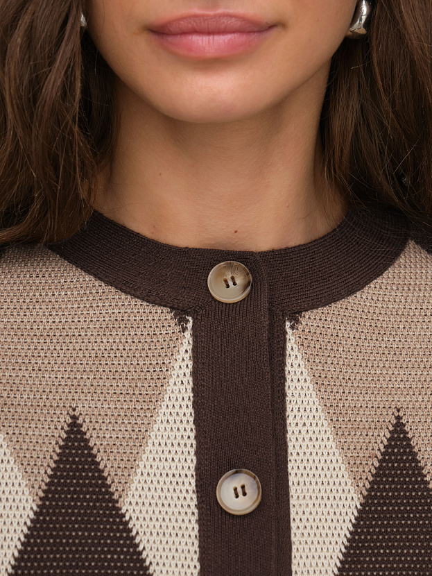 Скай жакет трикотажный (коричневый/кремовый, 44-46)