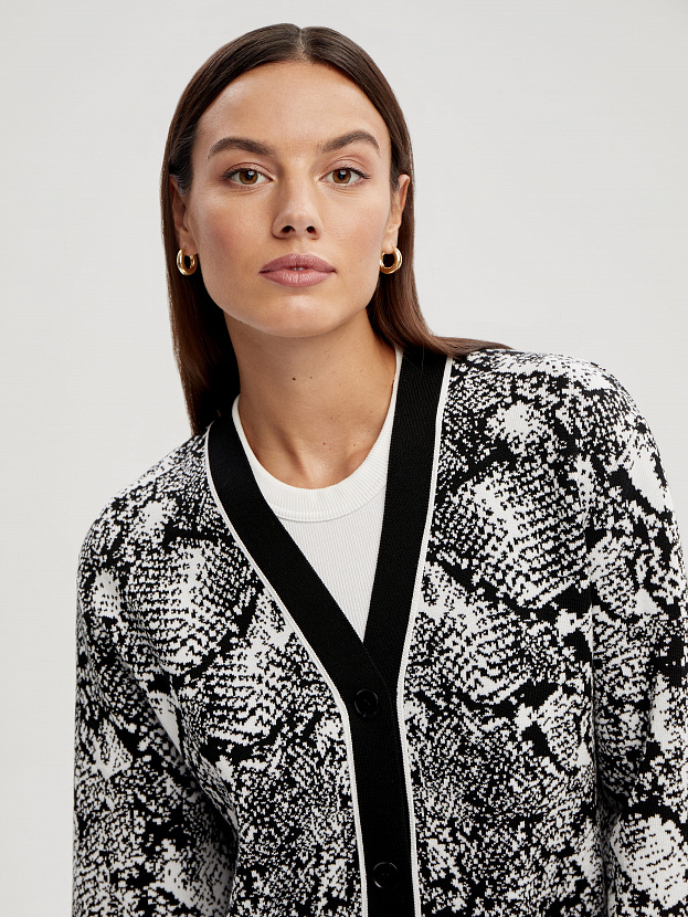 Сандро кардиган трикотажный (черный/белый, 44-46)