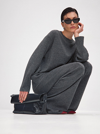 Джемпер из шерсти мериноса с вискозой и люрексом Ингрит