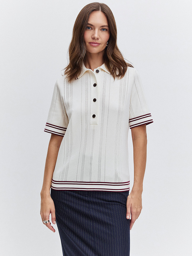 Данте джемпер (футболка) трикотажный (белый/бордовый, 44-46)