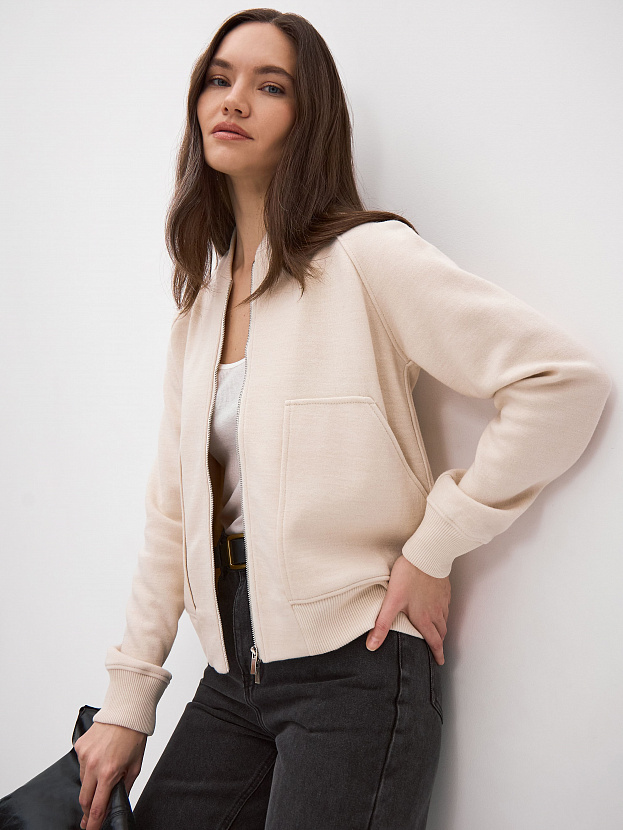 Арте кардиган (бомбер) трикотажный (кремовый, 44-46)