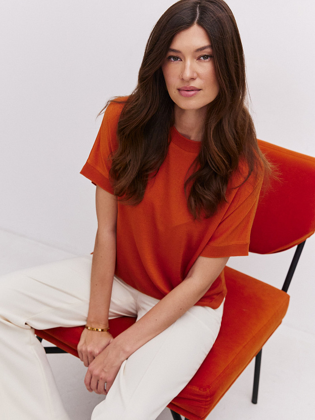 Мика джемпер (футболка) трикотажный (терракот, One size (44-52))