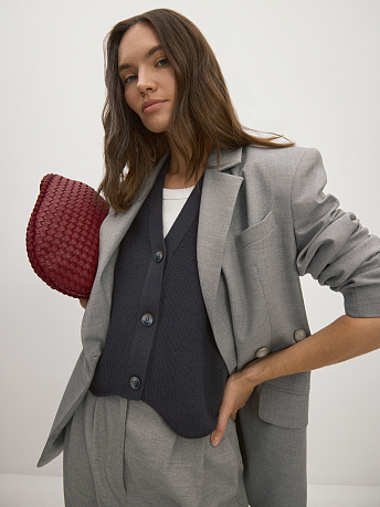 Однобортный жилет с хлопком и вискозой Вита