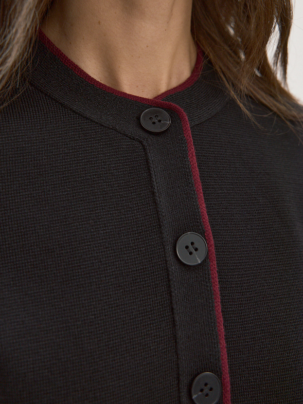 Сириус жакет трикотажный (черный/бордо, 46)