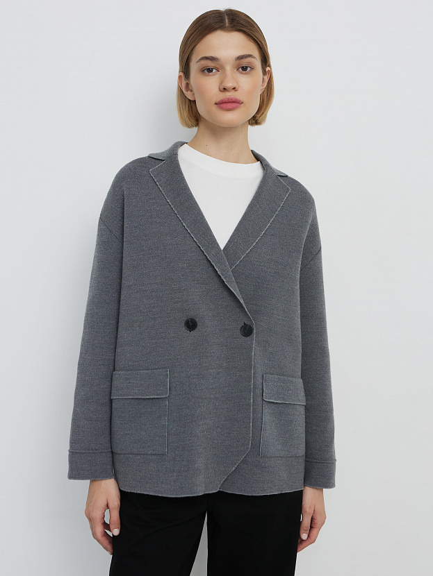 Фарго пиджак трикотажный (серый меланж, 44-46)