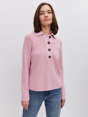 Джемпер поло из шерсти мериноса Крафт