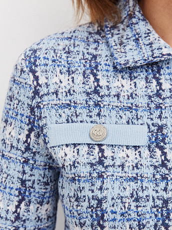 Жакет из хлопка и вискозы букле Шанель