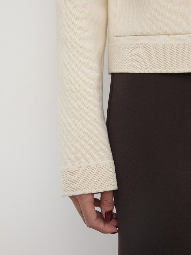 Ницца жакет трикотажный (кремовый, 46)