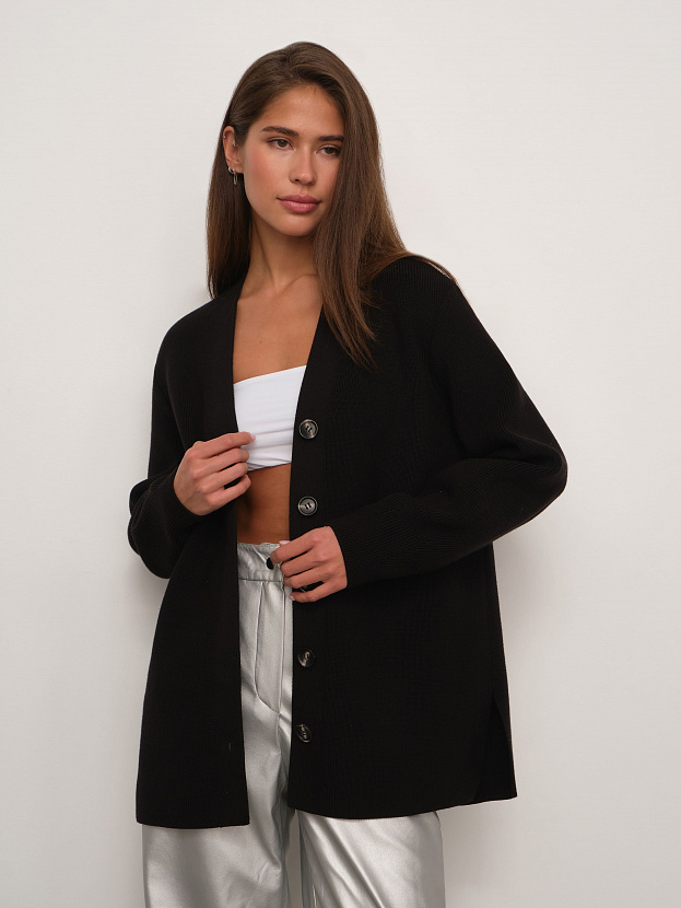 Родос кардиган трикотажный (черный, 44-46)