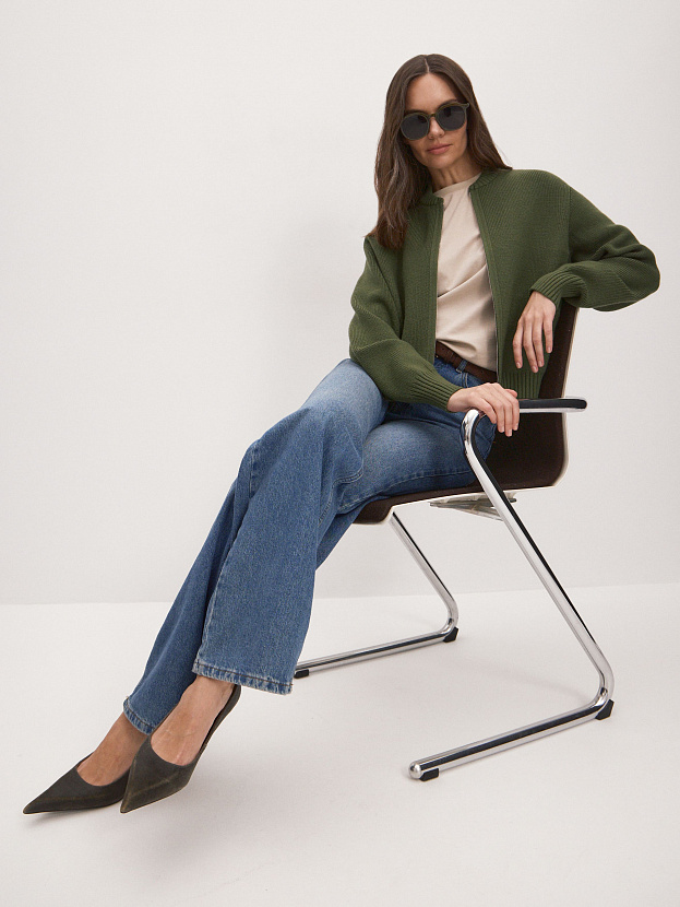 Эльба джемпер (бомбер) трикотажный (зеленый, 44-46)