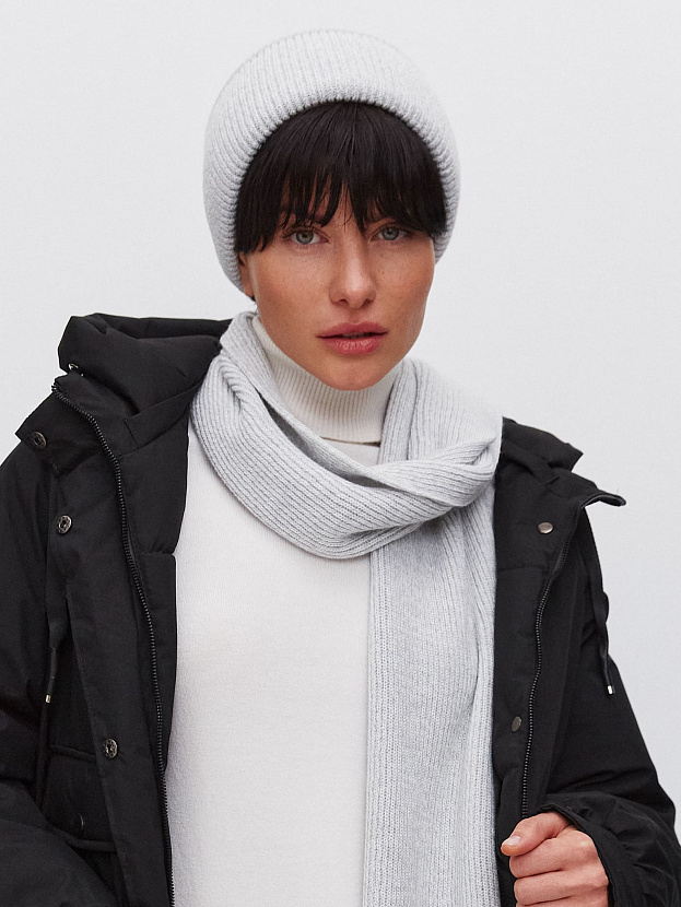 Бредли комплект (шапка+шарф) трикотажный (св.серый/белый)