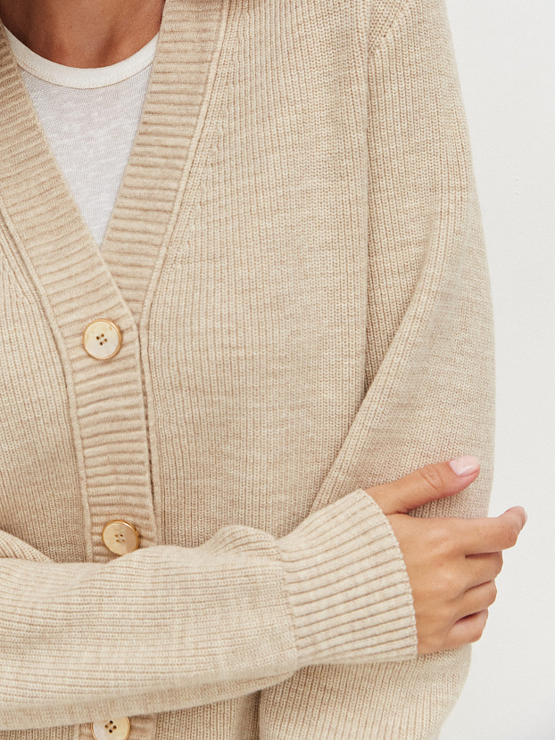 Блюз кардиган трикотажный (кремовый, 44-46)