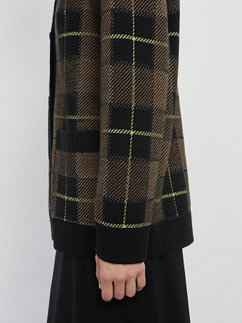 Кардиган из шерсти мериноса с авторским принтом Горизонт