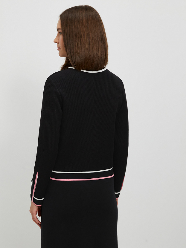 Майя жакет трикотажный (черный/розовый, 46-48)